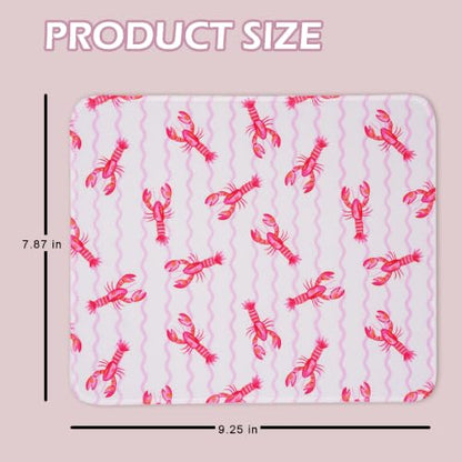 Mouse Pad for Desk with Stitched Edge, Premium Cute Washable Mouse Pads. Computer Mousepad with Non-Slip Rubber Base, Mousepads for Laptop, 9.25x7.75x0.12 inch (Crayfish Waves) - color: Crayfish Waves