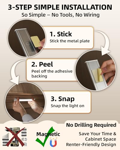 Under Cabinet Lights, Motion Sensored Closet Lights - size: 8inch