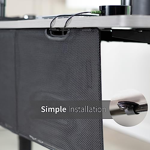 VIVO Black 30 inch Under Desk Privacy and Cable Management Organizer Sleeve, Wire Hider Kit Panel System, DESK-SKIRT-30 - size: 30" Panel