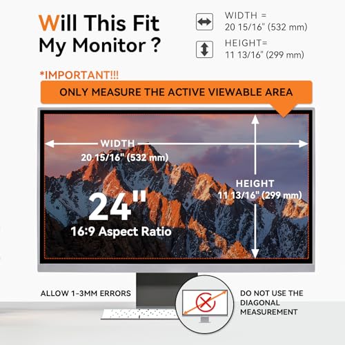 Mamol [2 Pack] 24 Inch Computer Privacy Screen for 16:9 Widescreen Monitor - size: 24" (16:9)