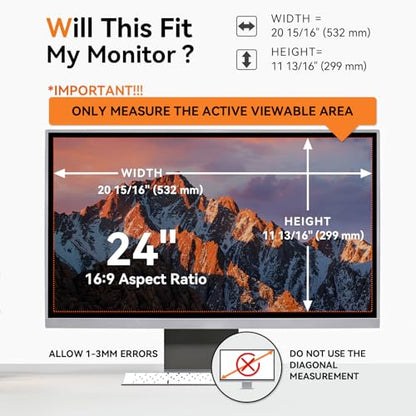Mamol [2 Pack] 24 Inch Computer Privacy Screen for 16:9 Widescreen Monitor - size: 24" (16:9)