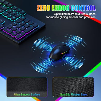 RGB Mouse Pad with Foldable Phone Stand & Wireless Charger, 31.5"x11.8" XL Gaming Mousepad Large Desk Mat, Desk Pad with Dual Charging for Phone & AirPods | 11 Colors & 5 Modes | Waterproof - color: Black Touch Control Stand XL