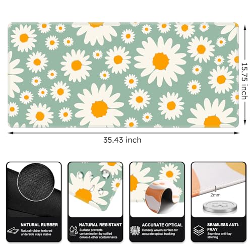 iCasso Desk Mat, Desk Matt for Desktop, Cute Desk Pad Mat, Daisy - color: Daisy