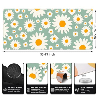iCasso Desk Mat, Desk Matt for Desktop, Cute Desk Pad Mat, Daisy - color: Daisy