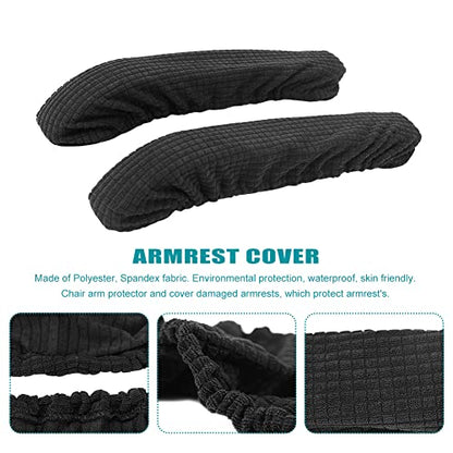 Kakalote Stretchable Office Chair Armrest Covers, 1Pairs Removable Arm Rest Slipcovers Elastic Arm Covers Protectors for Office, Desk, Gaming Chairs(Navy Blue-No Padding) - color: Navy Blue
