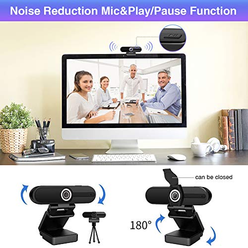 GoHZQ 4K Webcam with Microphone & Privacy Cover - 8MP Ultra HD USB Camera for Computer/Laptop/Switch 2, Pro Streaming Video Calling