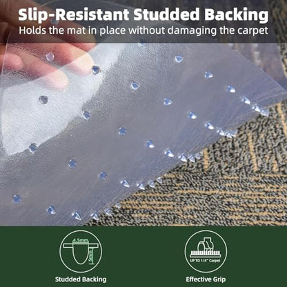 Office Chair Mat for Low-Pile Carpet 36" x 48", 2-Pack Office and Home Set | Clear PVC With Anti-Slip Studs, Prevents Carpet Wear From Rolling Chair Wheels, Smooth Glide Surface For Easy Daily Rolling - size: 2 pcs 36" x 48" (for low-pile carpet)