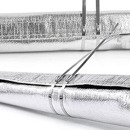 Heat Shield Sleeve Fuel Line Wire Sleeve for Ultimate Heat Protection, 1" I.D. x 10FT with 10PCS Stainless Steel(304) Cable Ties - Silver - color: Silver, size: 1ID*10FT