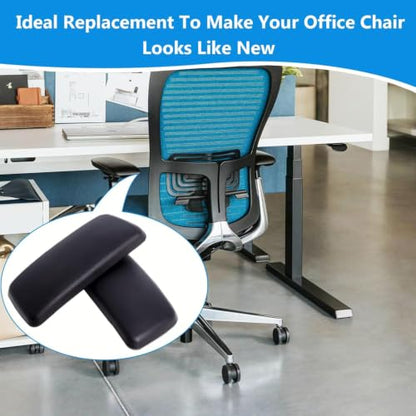 Arm Pads Caps Replacement Compatible with Haworth Zody Office Chair, 1 Pair | Black Chair Armrest Pads with Soft Polyurethane Surface for Daily Comfort; Easy Screw-On Installation, Screws Not Included