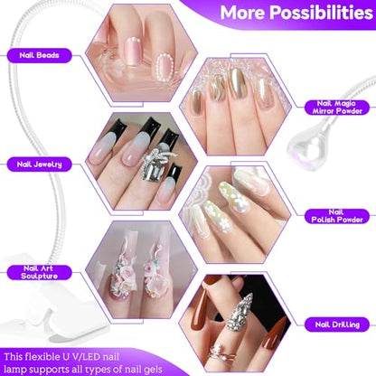 UV Nail Lamp - UV Light for Gel Nails, Flash Cure Lamp - color: Silver