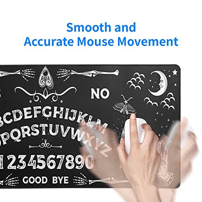 Mysterious Spirit Goth Gaming Mouse Pad 31.5x11.8 Inch Large Desk Mat Black Extended Pads Big Mousepad Non-Slip Rubber Base Keyboard Mat with Stitched Edges for Gaming Laptop Computer PC Desktop - color: Mysterious Spirit Goth