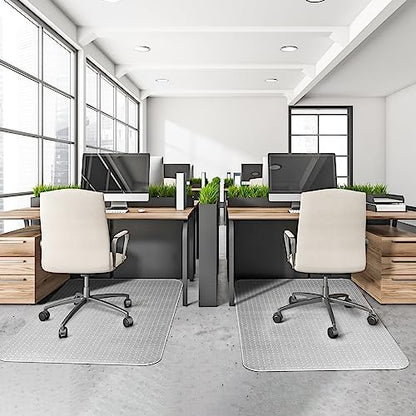 Office Chair Mat for Carpeted Floors, 44'' x 58'' Large Desk Chair Mat for Low Carpets, Premium Quality Hard Carpet Protector for Work, Home, Gaming, Easy Glide and Flat Without Curling - size: 44" X 58" Rectangle