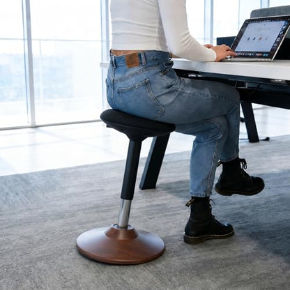 Adult Standing Wobble Stool for Home Office,Walnut - color: Walnut