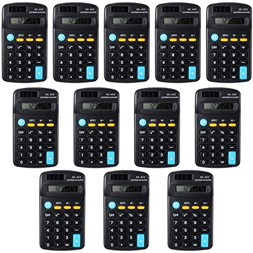 24 Pieces Pocket Size Mini Calculators Handheld Angled 8-Digit Display Calculators Basic Standard Small Accounting Desktop Supplies for Office School and Home