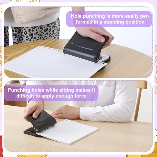 10 Hole Binding Machine for Planners with 10PCS 30Hole Spiral Binding Coils | Metal Manual Binding System, Punches 26 Holes on B5, 30 Holes on A4, 20 Holes on A5 Paper, Black