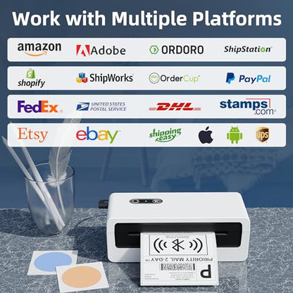 Jiose Shipping Label Printer - 4x6 Thermal Printer for Small Business | Compatible with MacOS Windows