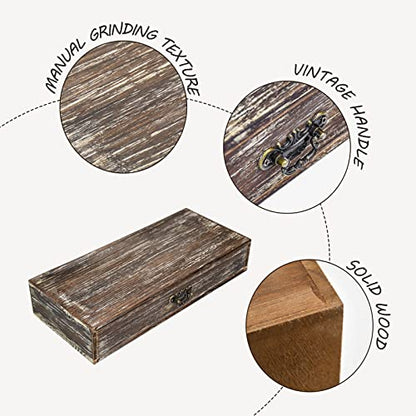 Wooden Drawers Organizer Box Solid Farmhouse Retro Desktop Storage Box - color: Retro