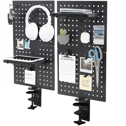 VIVO Clamp-on 20 x 24 in Desk Pegboard - color: Black, size: 24"
