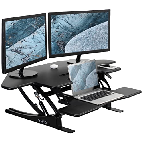 VIVO Black 43 in Corner Desk Converter, DESK-V000VC - color: Black