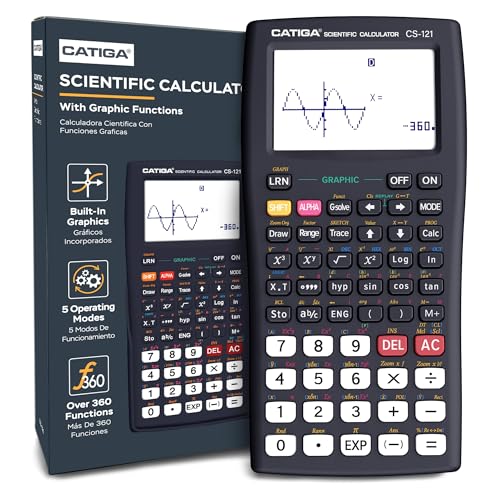 CATIGA Scientific Calculators with Graphic Functions, Graphing Calculators with Multiple Modes, Scientific Calculators for Students, High School or College Courses, Calculadora Cientifica, CS-121 - color: Black
