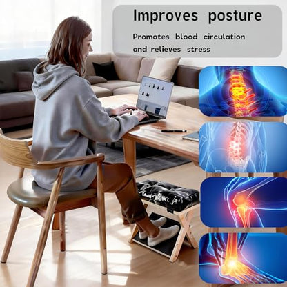 Adjustable Foot Rest for Under Desk at Work, Foot & Leg Rest | (Regular) 4-Level Wooden Ergonomic Footstool Base for Office, Gaming & Home