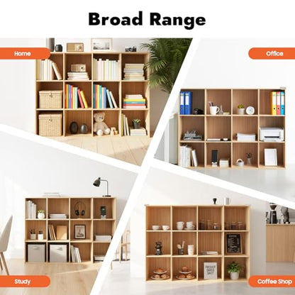 12 Cube Storage Organizer - Solid Wood Bookshelf for Bedroom, Living Room | Vertical or Horizontal Bookshelf Organizer | Open Book Shelf | Easy Assembly | 47.24''Lx11.81''Wx23.62''H (12 Cubes) - size: 12 Cubes