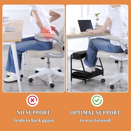Adjustable Double Step Footrest, High-Density Foam with Sturdy Iron Frame Foot Rest Under Desk for Office, Ergonomic Footrest with Washable Cover for Desk Work, Home,Patented Design(Black)