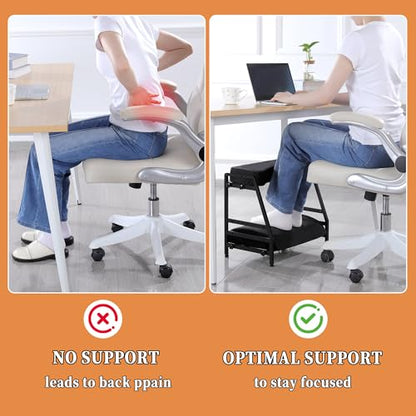 Adjustable Double Step Footrest, High-Density Foam with Sturdy Iron Frame Foot Rest Under Desk for Office, Ergonomic Footrest with Washable Cover for Desk Work, Home,Patented Design(Black)