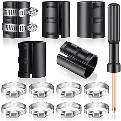 Ferraycle Fixing a Sinking Office Chair Cylinder Alternatives 10 Pieces Stainless Steel Hose Clamps 5 Pieces Gas Lift with Dual-Purpose Screwdriver No Gas Lift Cylinder (16 Pieces)
