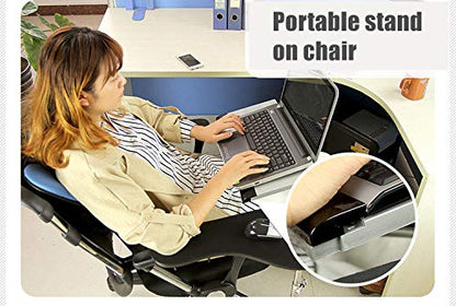Computer Keyboard Stand Laptop Mouse Mount for Workstation Video Gaming, Installed to Chair or Any Round Bar with Maximum 1.96 inch Diagonal Thickness