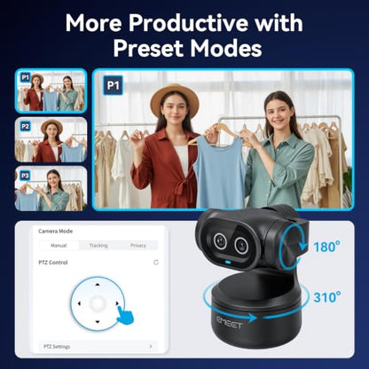 EMEET PIXY Dual-Camera AI-Powered PTZ Camera 4K, AI Tracking - style: PIXY Dual-Camera AI PTZ 4K