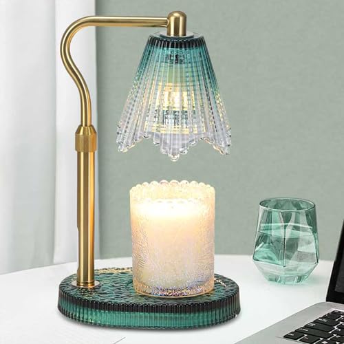 Candle Warmer Lamp with Timer,Birthday Gifts for Women| Dimmable and Height Adjustable Candle Wax Melts Warmer for Scented Jar Candles, Home Fragrance Decor, Christmas and Housewarming Gifts - color: Taper-Green