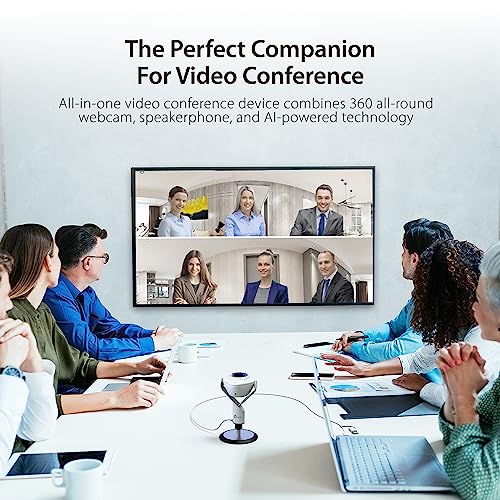 j5create 360 All Around AI-Powered Conference Room Camera with Speakerphone, Smart-Tracking, Auto-Framing, Include a Remote Control (JVU368) | Speakerphone, Smart-Tracking, Auto-Framing, Include a Remote Control (JVU368)
