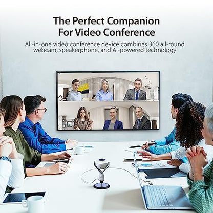 j5create 360 All Around AI-Powered Conference Room Camera with Speakerphone, Smart-Tracking, Auto-Framing, Include a Remote Control (JVU368) | Speakerphone, Smart-Tracking, Auto-Framing, Include a Remote Control (JVU368)