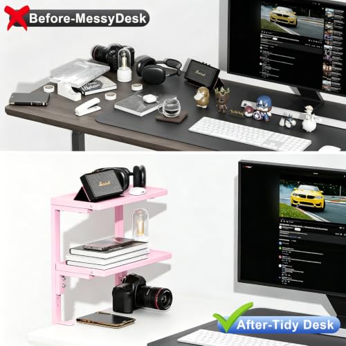 2-Tier Desk Shelf - color: Pink