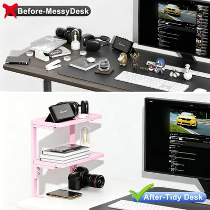 2-Tier Desk Shelf - color: Pink