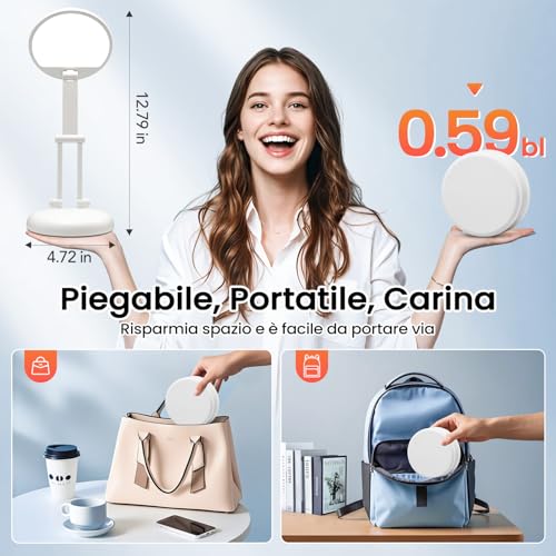 Battery Battery Operated Cordless Rechargeable Lamp - 3600mAh 10 Brightness Wireless LED Desk Table Lamp, Small Mini Portable Battery Powered Light for Home Office, Reading, Nail Light - color: White-Base