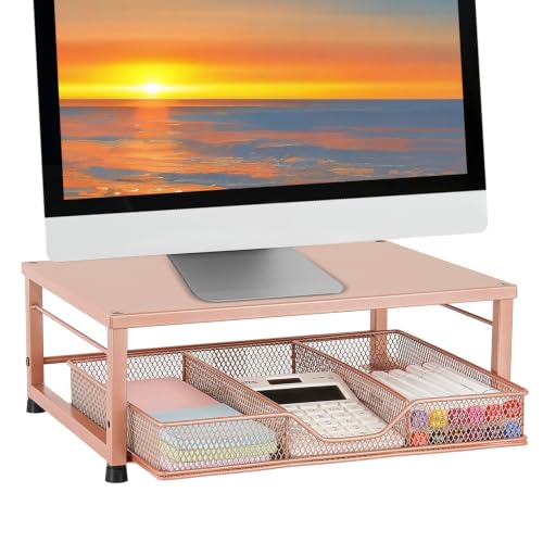 Computer Monitor Stand for Desk, Small Laptop Stand Riser, Broze - color: Bronze-Small