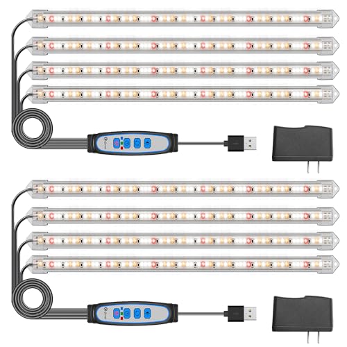 Kullsinss 16in Grow Light Strips, 4-Bar 240 LEDs Full Spectrum Plant Light - color: 4 Bars, size: 2 Pack