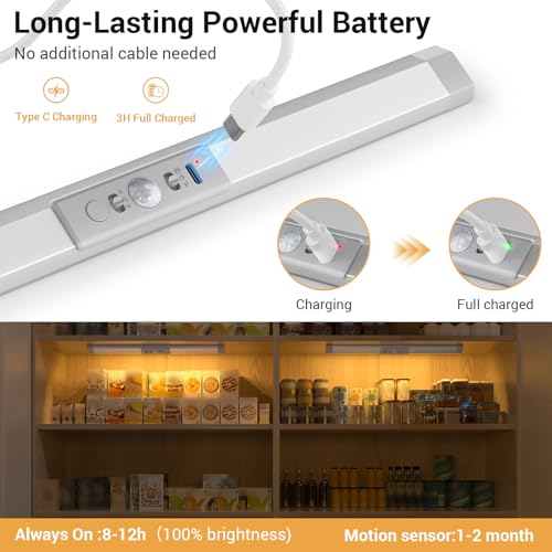 WOBANE Motion Sensor LED Closet Lights, Battery Operated Wardrobe Lights - size: 1 Pack