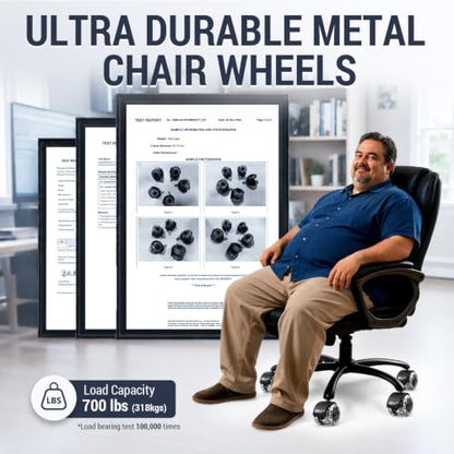 Mastery Mart Office Chair Caster Wheels for Hardwood Floors, Heavy Duty and Quiet Smooth Rollerblade Wheels for Office Chair, Universal Size (11x22mm), Suitable for Most Chairs - style: 2 inch-Grey