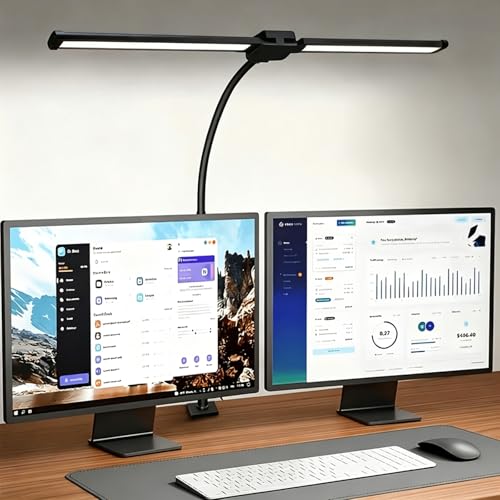 Desk Lamps for Home Office, Computer Light Bar, Double Head, Black - color: Black