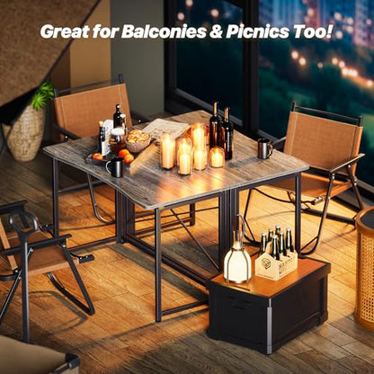 Huuger Folding Desk for Small Spaces, 39.4 Inch Foldable Computer Table - color: Grey, size: 18.9"D x 39.4"W