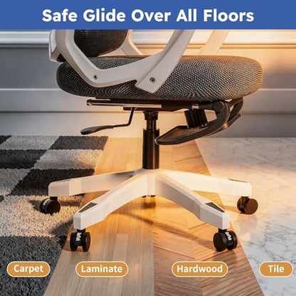 2 Inch Office Chair Wheels, Solid Plastic Casters Wheels Replacement, Heavy-Duty Computer Gaming Desk Chair Casters, Smooth & Safe Rolling for All Floors Hardwood and Carpet, Set of 5