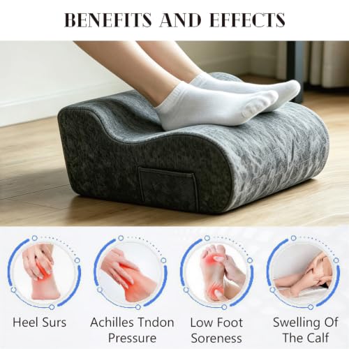 Foot Rest Under Desk, Used to Support The Feet (Light Gray, 001) | Ergonomic Under Desk Footrest with Washable Cover for Office, Home & Gaming Leg Elevation Pillow - color: Light Gray, size: 001