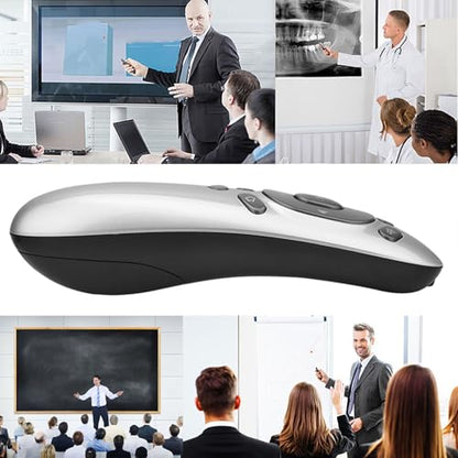 Wireless Presentation Clicker, 2.4GHz Remote Presenter with Gyroscope & 15M Range, Ergonomic Presentation Tool for Business Teaching Speech