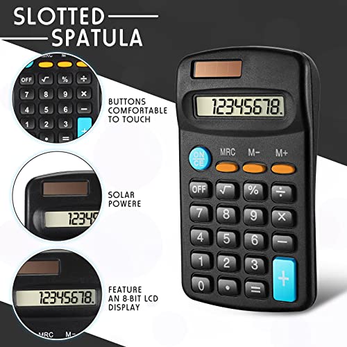 Flutesan 24 Pack Small Pocket Calculators Bulk for Students School,Black | Pocket size mini design, solar & battery dual powered, school classroom office home use