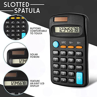 Flutesan 24 Pack Small Pocket Calculators Bulk for Students School,Black | Pocket size mini design, solar & battery dual powered, school classroom office home use