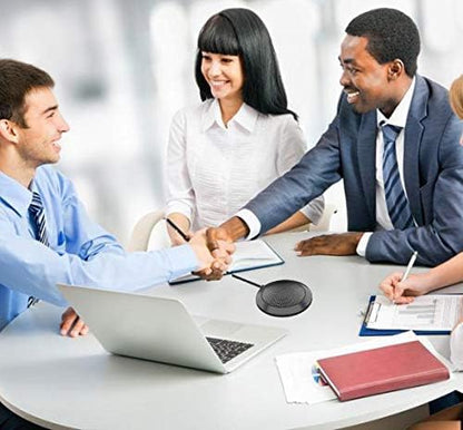 Conference USB Microphone, Computer Desktop Mic with LED Indicator | Plug & Play Omnidirectional Condenser PC for Online Meeting, Class, Skype, Recording, Zoom, (No Speakers Included)