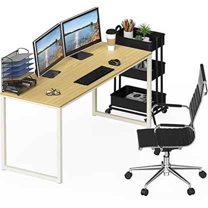 SHW Mission 55-Inch Home Office Computer Desk, Oak - color: Oak, size: 55-Inch